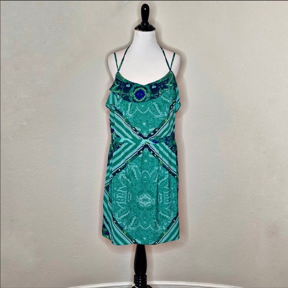 American Eagle Mixed Print Ruffle Dress Size 14 - Picture 14 of 15